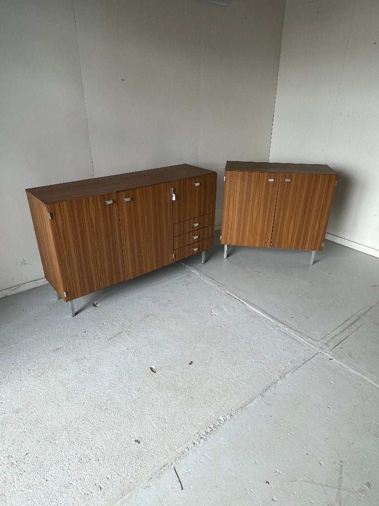 Dressoir/Highboard (Vintage, Meurop, Guariche), Ophalen, Overige materialen, Met klep(pen), Vintage, midcentury