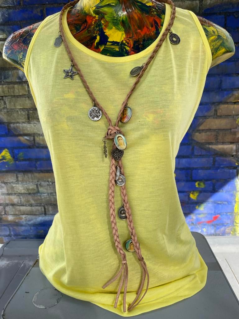 Iniza ketting Boho Bohemien, Gebruikt, Bruin, Ophalen of Verzenden, Overige materialen