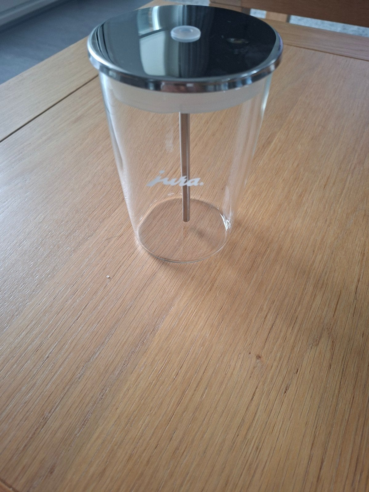 Jura Melkopschuimer Glas met Roerstaafje en Deksel, Ophalen, Overige merken, Glas, Overige typen