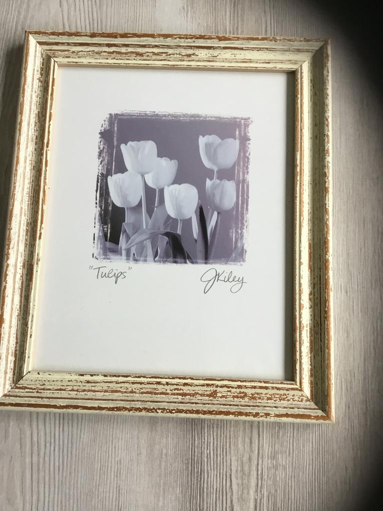 Vintage Bloemen Schilderijtjes - 2 stuks, Ophalen of Verzenden, Gebruikt, Print, Minder dan 50 cm