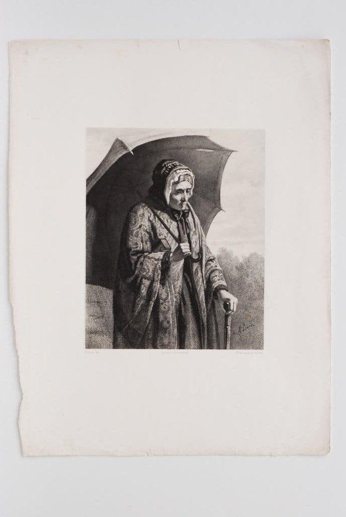 Litho van M. Leon, gedrukt door J.D. Steuerwald 19e eeuw, Origineel, Ophalen of Verzenden, Portret en Figuren, Lithografie
