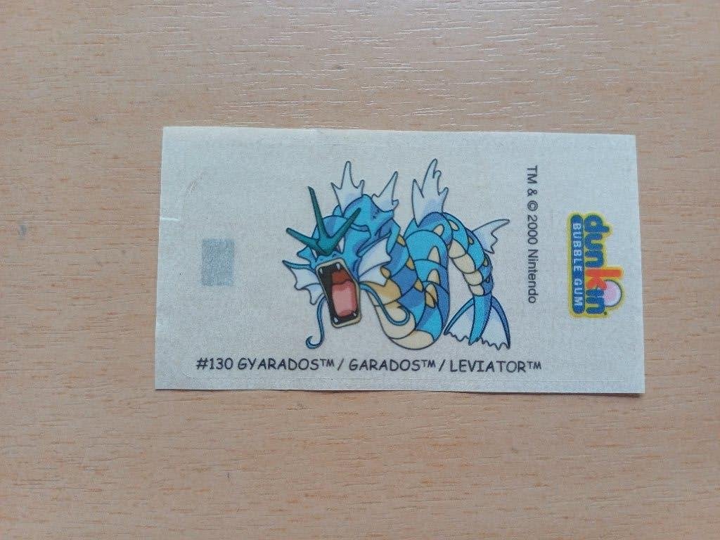 Pokémon- Dunkin Gum Sticker Gyarados# 130-Vintage, Verzenden, Zo goed als nieuw, Overige typen