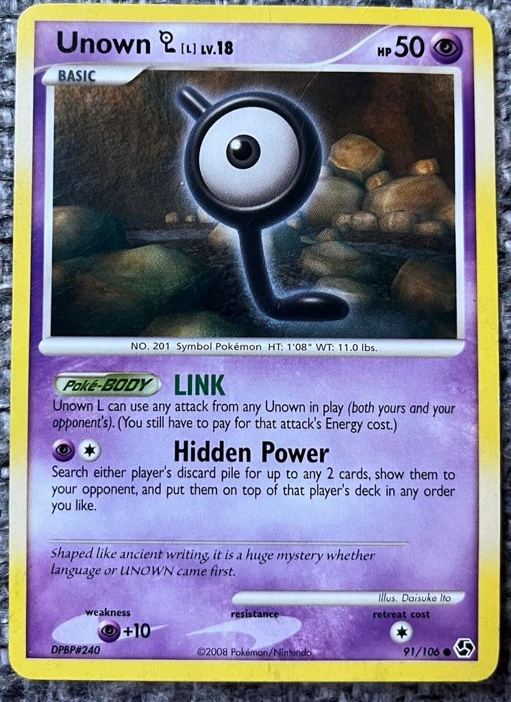 Pokémonkaart van Unown L (201) • Great Encounters (091/106), Verzenden, Nieuw, Losse kaart