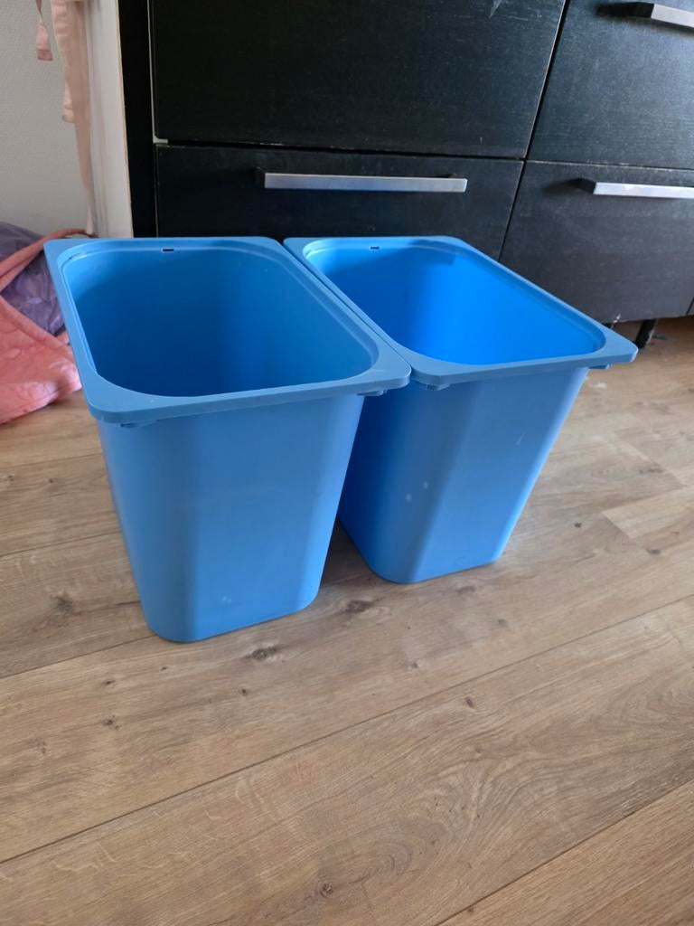 2x IKEA Speelgoed Bakken Blauw - Handige Opbergers, Ophalen, Gebruikt, Jongen of Meisje