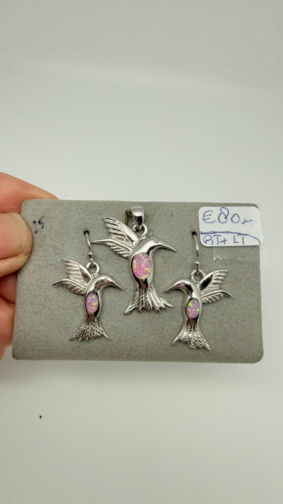 Zilveren hang-oorbellen met bijbehorende hanger: vogels!, Hangers, Verzenden, Nieuw, Zilver