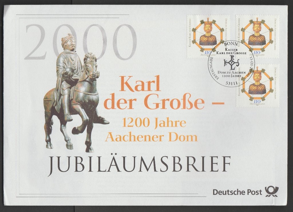 Duitsland - jubileumbrief 2000 - Karel de Grote, Dom Aken, Verzenden, 1990 tot heden, Postfris