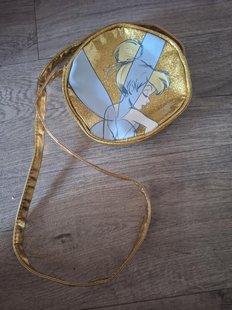 Gouden Tinkerbell Schoudertasje, Sieraden, Tassen en Uiterlijk, Tassen | Damestassen, Ophalen of Verzenden, Zo goed als nieuw