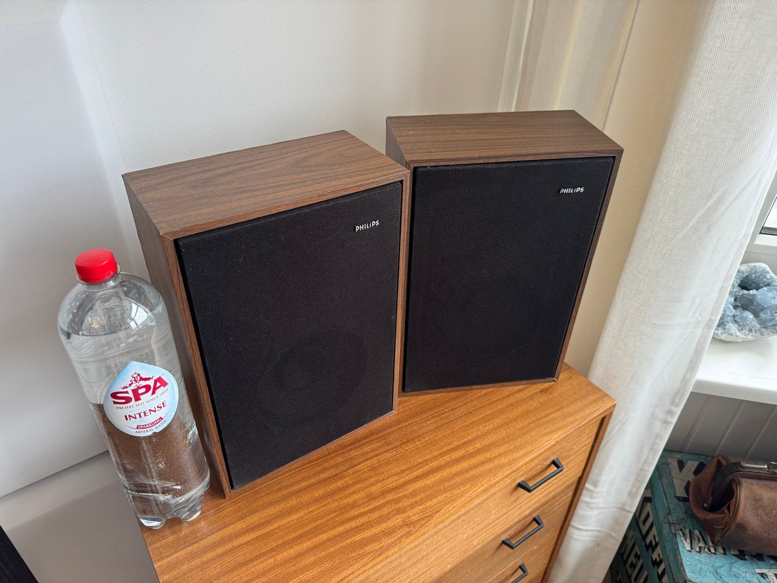 Philips F9111/10Z Vintage breedband Boekenplank Speakerset, Philips, Gebruikt, Ophalen of Verzenden, Minder dan 60 watt