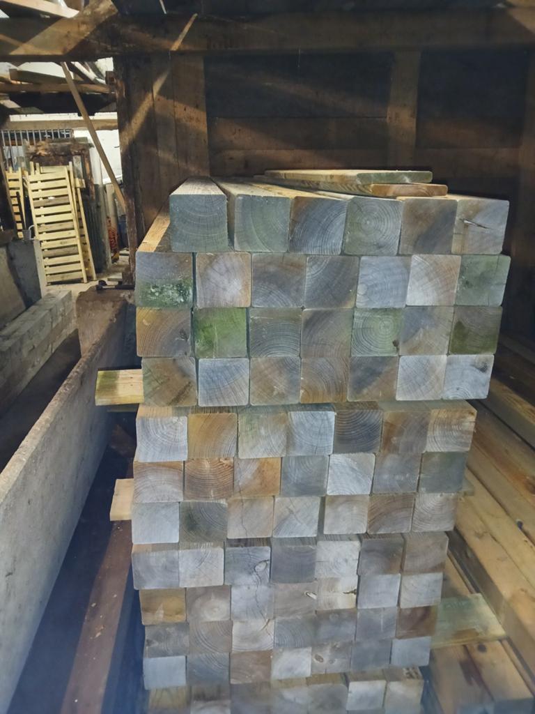 Tuinpalen 8x8 cm - 180 cm lang, Ophalen, Gebruikt, 180 tot 250 cm, Palen