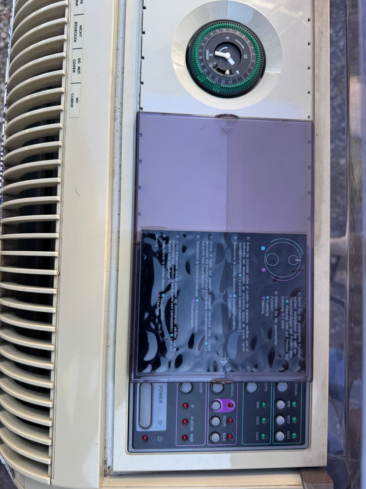 Delonghi portable airco met vaste buitenunit en timer, Witgoed en Apparatuur, Luchtbehandelingsapparatuur, Ophalen, Gebruikt, Overige