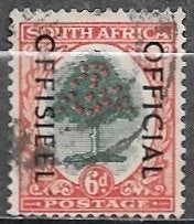 ZUID-AFRIKA 6d. Dienstzegel 1950, Verzenden, Zuid-Afrika, Gestempeld