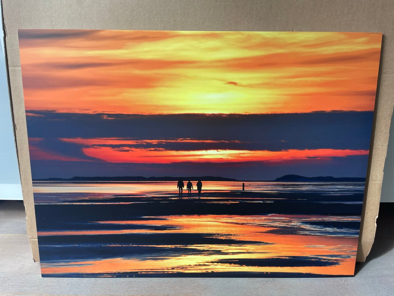 Fotoprint Zonsondergang Groene strand Terschelling, Antiek en Kunst, Kunst | Tekeningen en Foto's, Ophalen, Foto, Fotografie, Met ophangsysteem