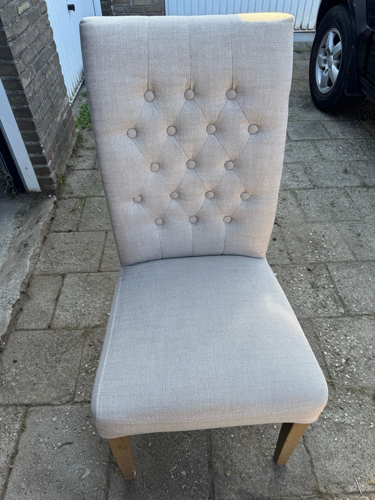 Gebruikte eetkamerstoelen - Comfortabel en stijlvol, Ophalen, Gebruikt, Grijs, Stof