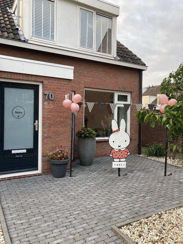 Te huur: Geboortebord Nijntje (roze), Kinderen en Baby's, Kraamcadeaus en Geboorteborden, Ophalen, Gebruikt, Geboortebord