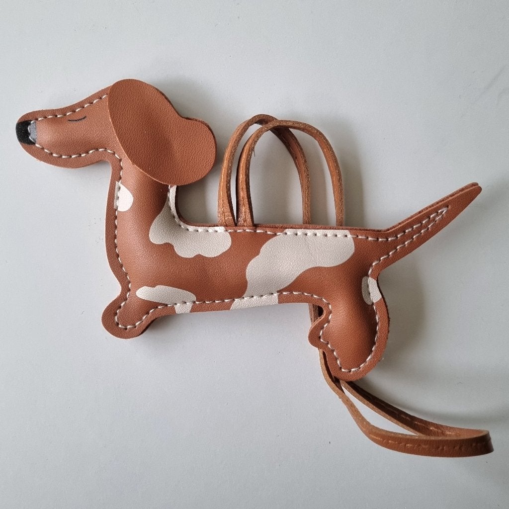 Tashanger teckel hanger hond nepleer sleutelhanger hondje, Verzenden, Nieuw