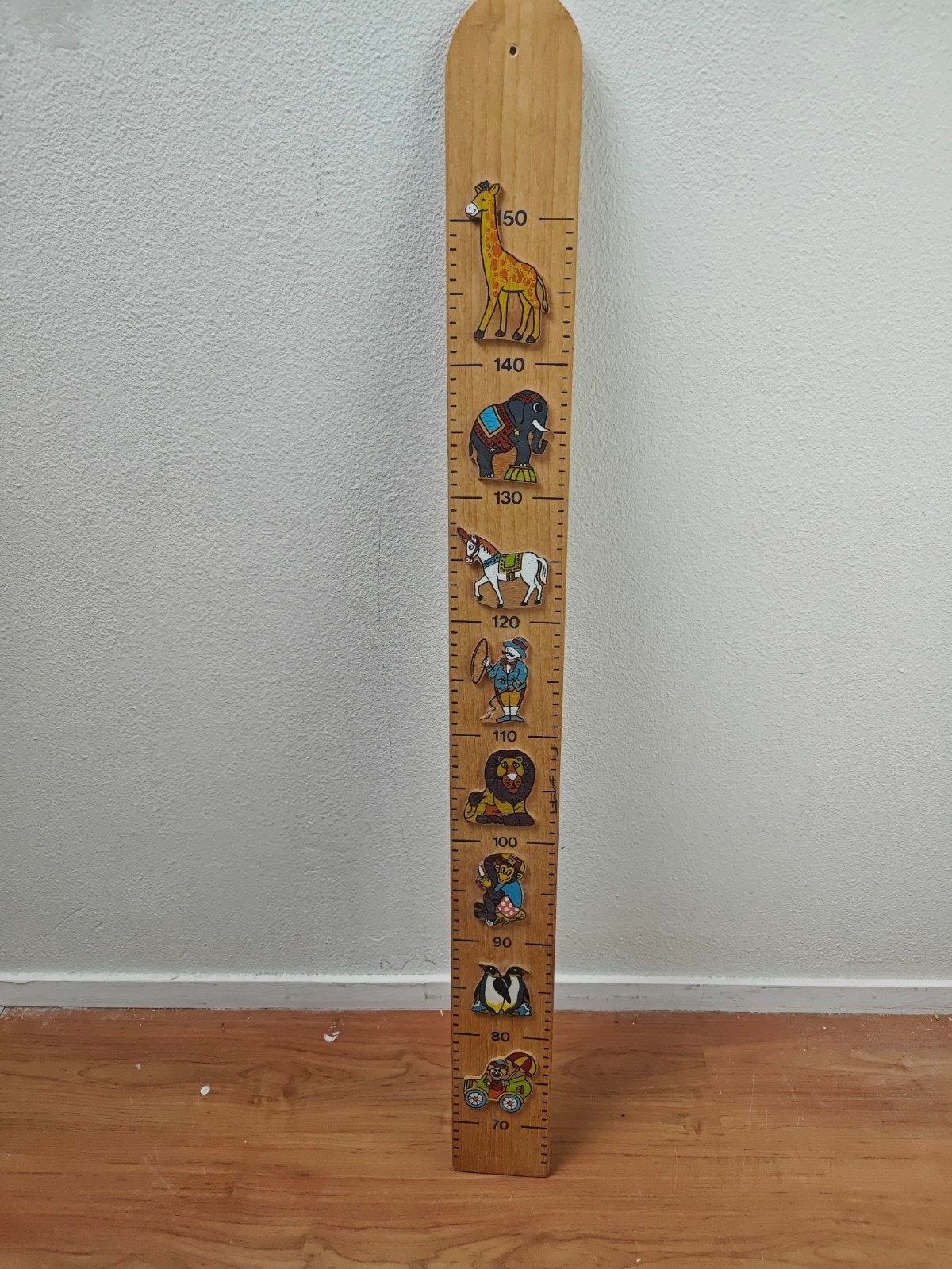 Houten groeimeter met circusdieren, Gebruikt, Overige merken, Ophalen of Verzenden, Wanddecoratie