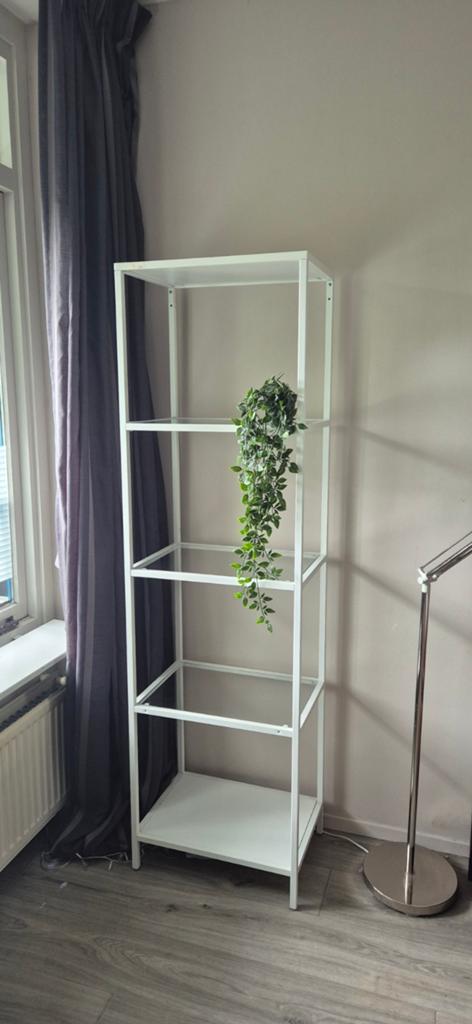 Witte glazen kast, Huis en Inrichting, Zo goed als nieuw, Minder dan 100 cm, 25 tot 50 cm, 50 tot 100 cm
