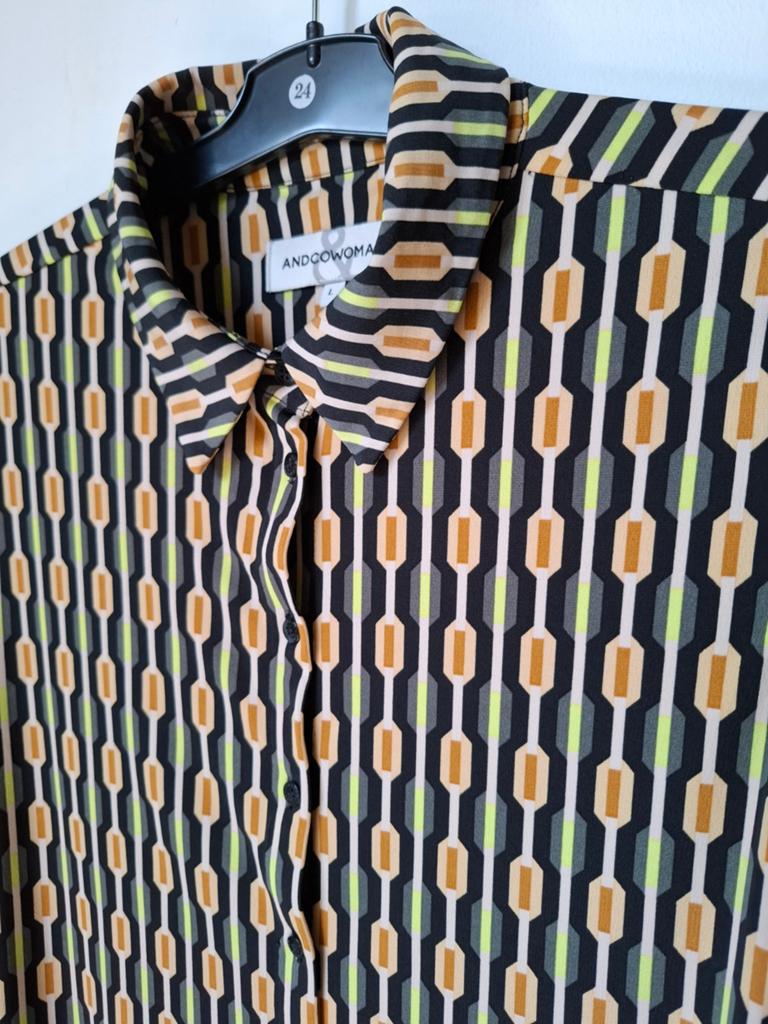 Retro Blouse Lotte van &CO Woman - Maat L, Kleding | Dames, Blouses en Tunieken, Overige kleuren, Maat 42/44 (L), Ophalen of Verzenden