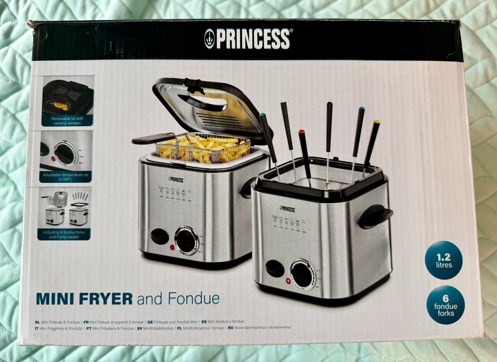 Princess Mini Friteuse Fondueset - 1.2 liter - nieuw, Witgoed en Apparatuur, Frituurpannen, 1 tot 2 liter, Ophalen of Verzenden