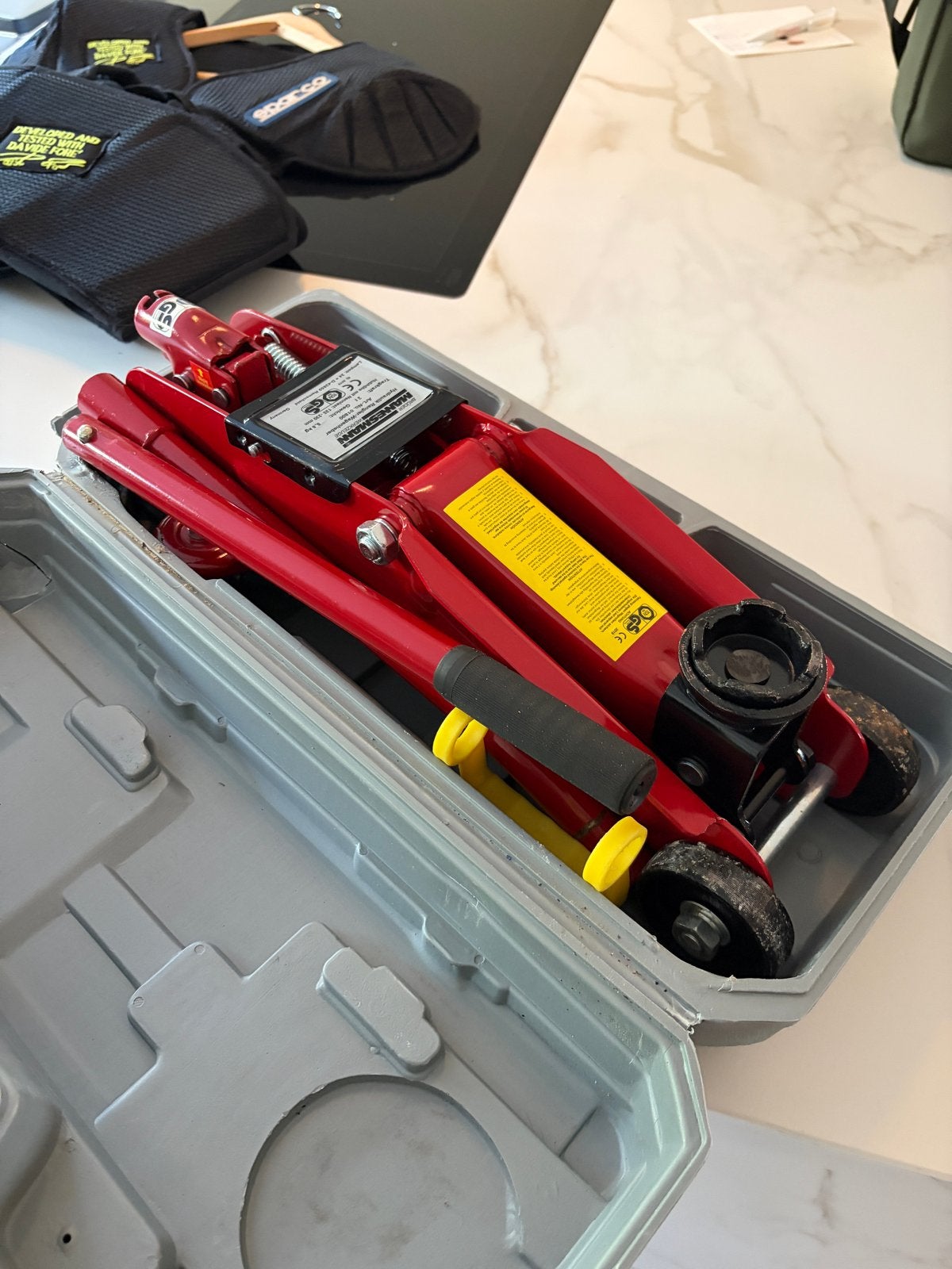 Mannesmann Hydraulische Garagekrik 2T in Koffer, Ophalen, Zo goed als nieuw, Hydraulisch, Garagekrik