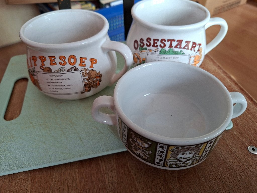 3 soepkommen, Ophalen of Verzenden, Zo goed als nieuw, Kom(men), Overige stijlen