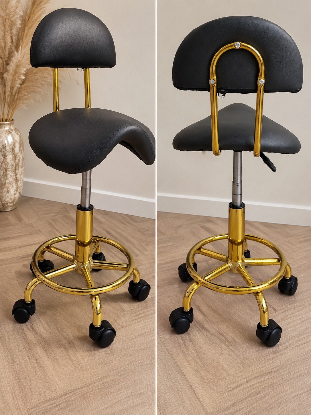 luxe behandelstoele  / tabouret met gouden onderstel, Draaibaar, 60 tot 90 cm, Nieuw, Ophalen of Verzenden