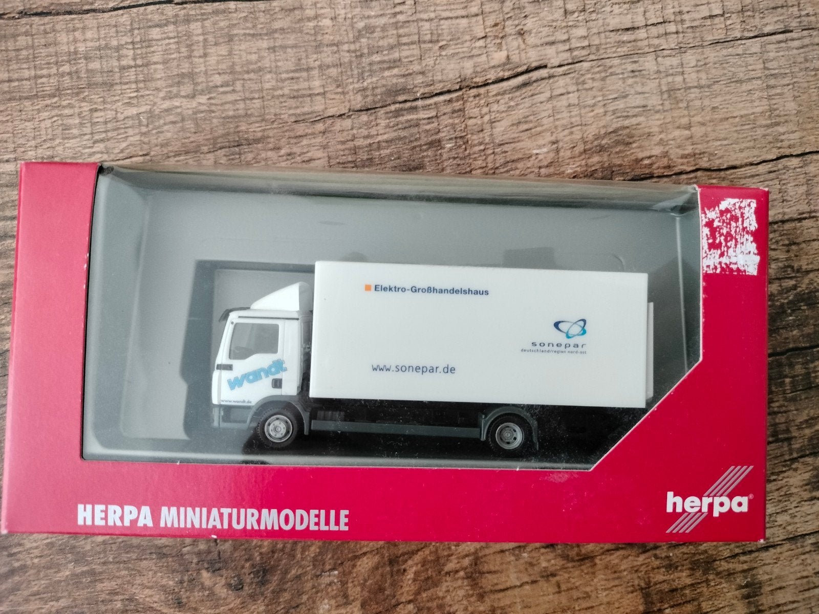 Herpa MAN TGL Koffer - LKW Miniatuurmodel Sonepar, Overige merken, 1:50 of kleiner, Nieuw, Ophalen of Verzenden