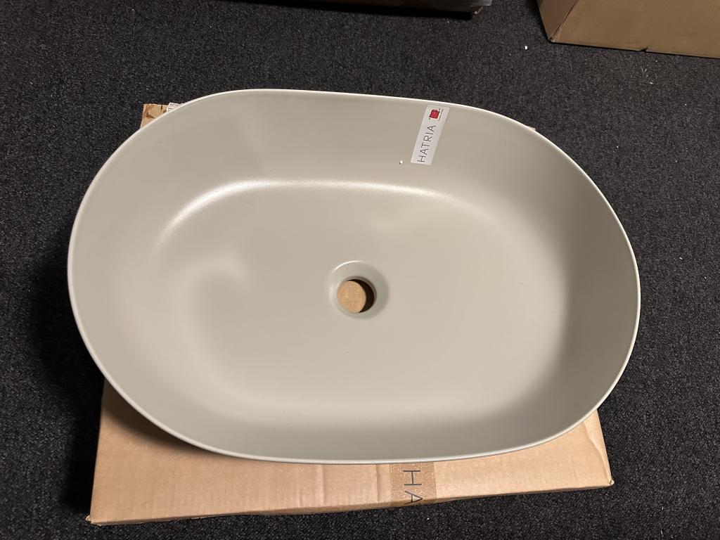 Ovale opzetwastafel ovaal Zand 56x39cm  (2x beschikbaar), Niet ingevuld, Niet ingevuld, Nieuw, Ophalen of Verzenden