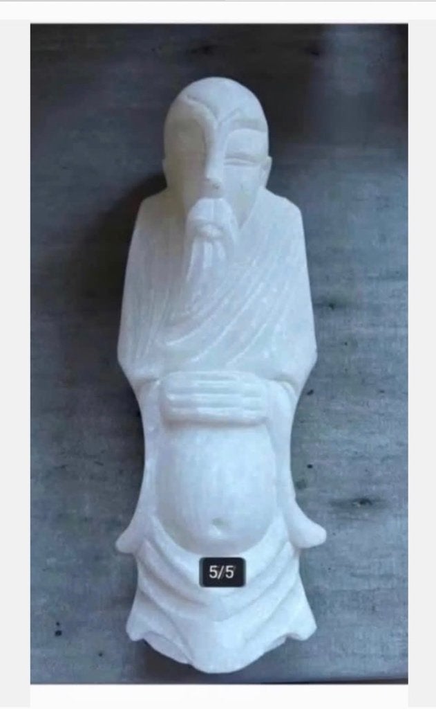 Bijzonder mooie Chinese wijsgeer in Albast 26 cm, Antiek en Kunst, Ophalen of Verzenden