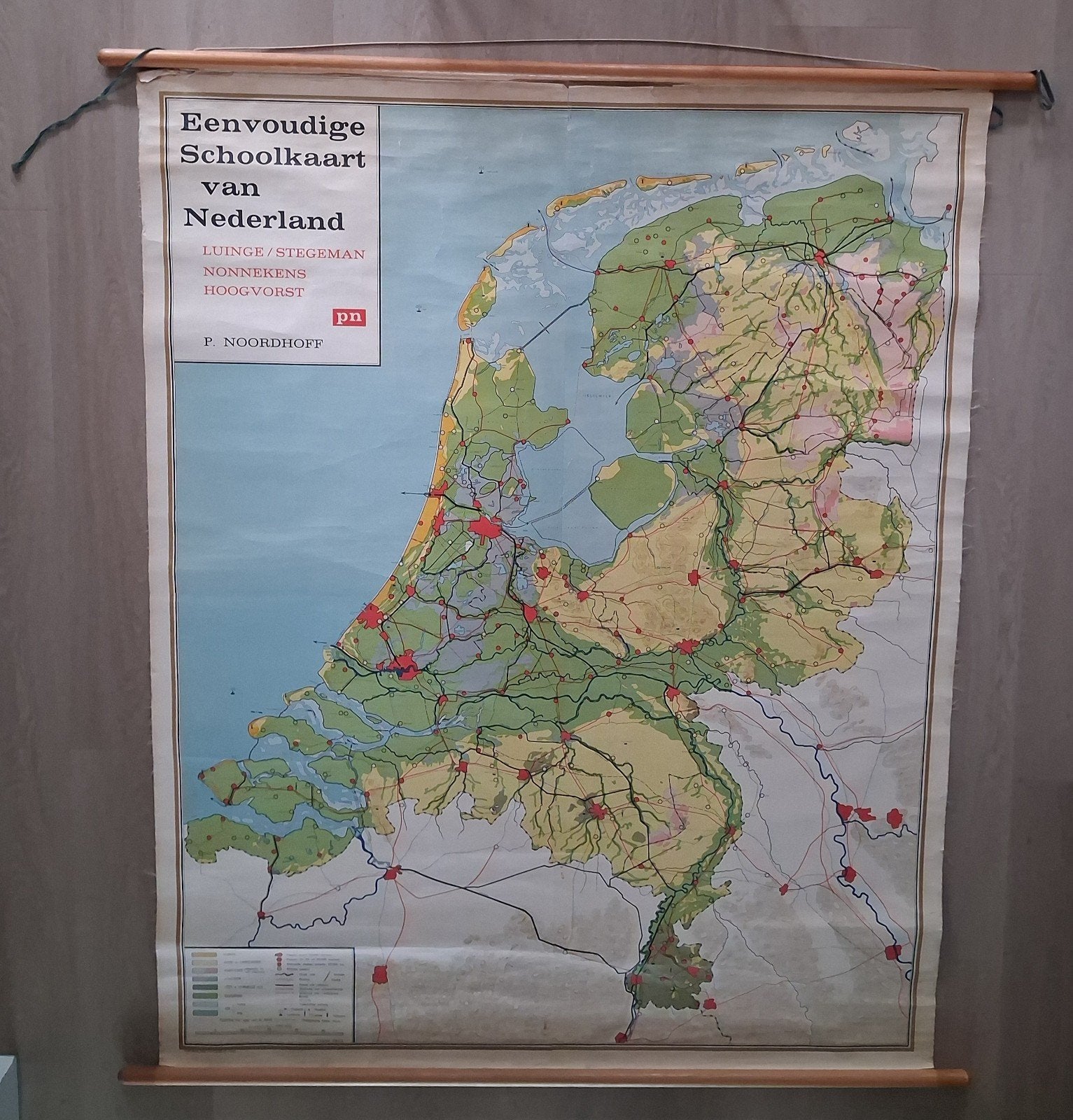 Grote oude Noordhof schoolkaart van Nederland, Ophalen, Aardrijkskunde