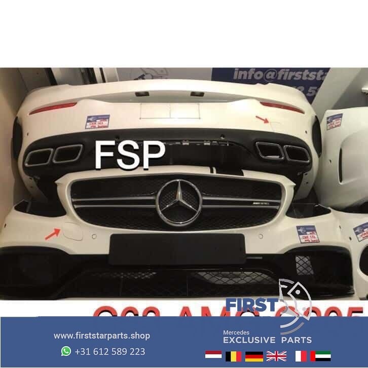 Origineel C63 AMG Pakket Mercedes C Klasse bumpers + dorpels, Gebruikt, -, Ophalen of Verzenden, Bumper
