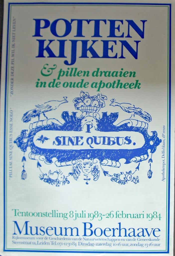 Affiche Museum Boerhaave-Potten kijken, Ophalen of Verzenden, Zo goed als nieuw, A1 t/m A3, Film en Tv