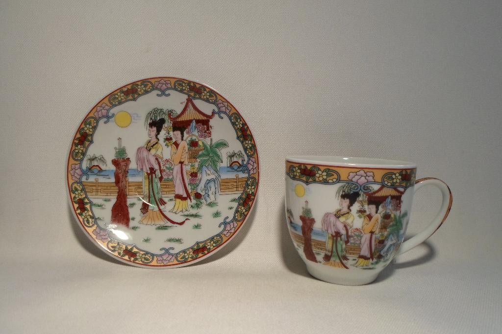 Kop & Schotel Chinese Afbeelding, Huis en Inrichting, Keuken | Servies, Ophalen of Verzenden, Zo goed als nieuw, Overige stijlen