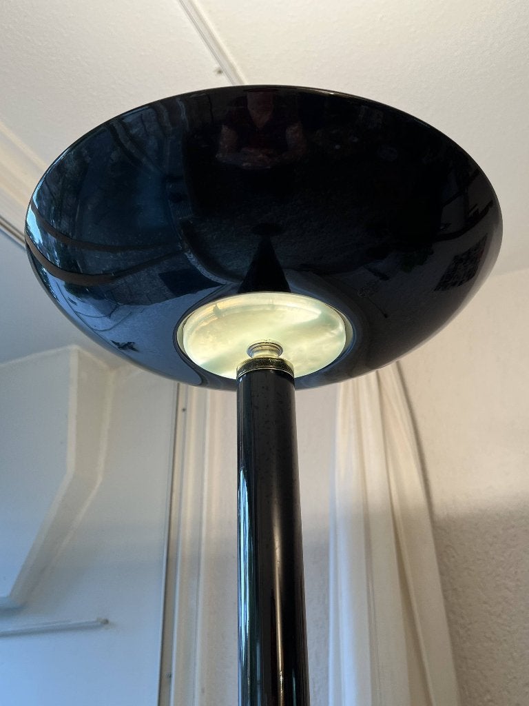 Stijlvolle zwarte vloerlamp met uplighter, Ophalen, Gebruikt, Overige fittingen, Metaal