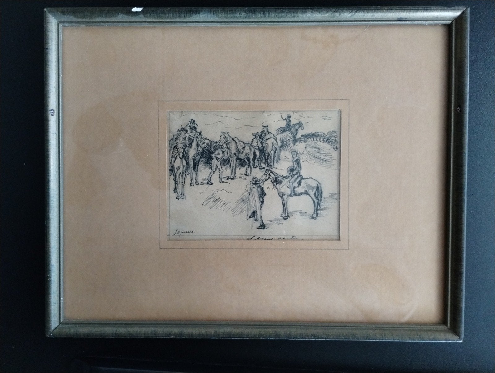 J.H.Jurres Ingelijste tekening, Antiek en Kunst, Ophalen of Verzenden, Tekening, Potloodtekening, Ingelijst