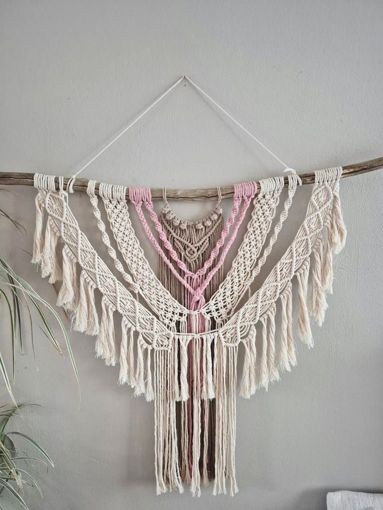Grote macrame wandhanger!, Huis en Inrichting, Ophalen of Verzenden, Zo goed als nieuw