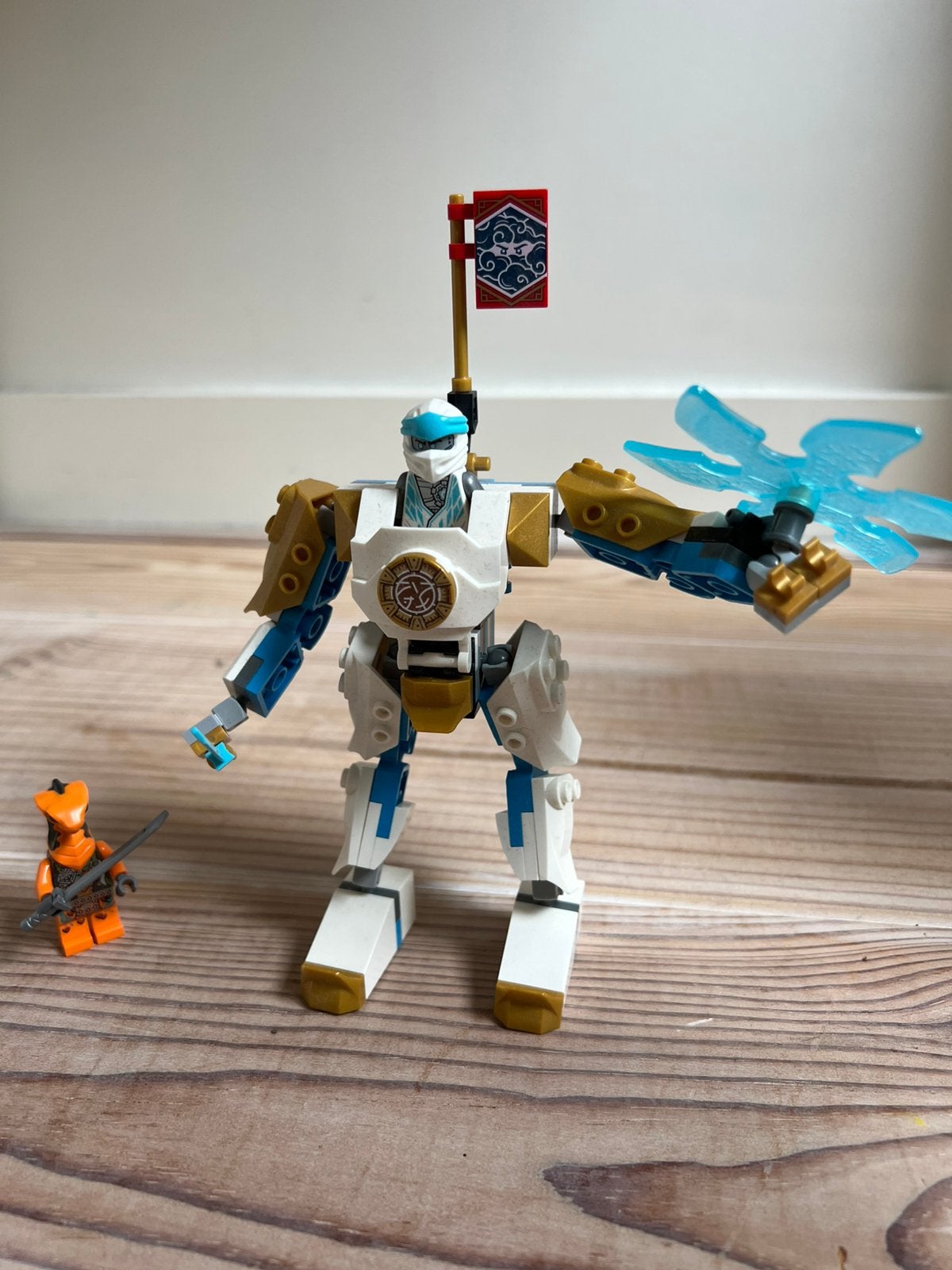Lego Ninjago 71761 Zane's Power-Up Mech EVO met slang, Gebruikt, Lego, Ophalen of Verzenden, Inclusief instructies