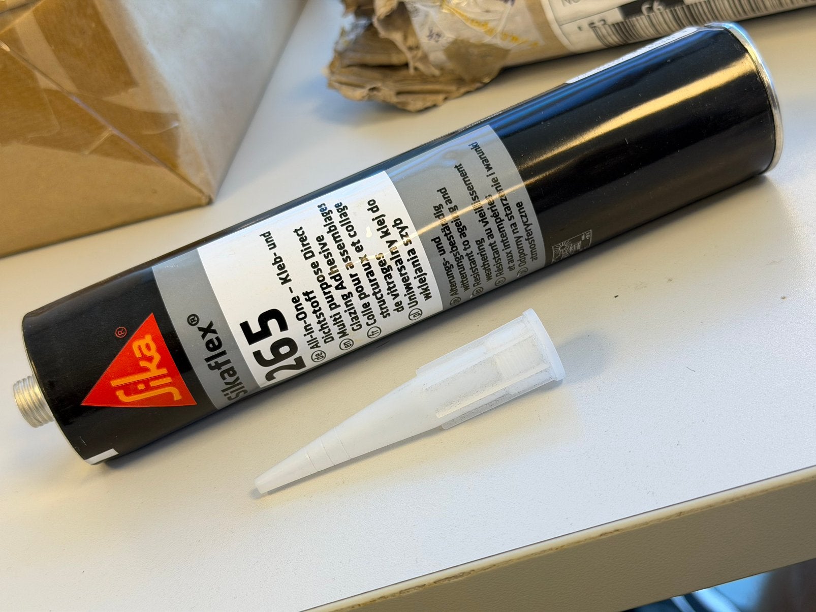 Sikaflex 265 Zwart 300ml Autoruiten Glaslijm autoruit Kit, Nieuw, Ophalen of Verzenden, H, H