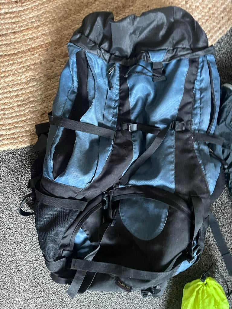 VidaXXL 75L Backpack Reistas Rugzak - Ideaal voor Reizen, 40 tot 60 cm, 30 cm of meer, Gebruikt, Blauw
