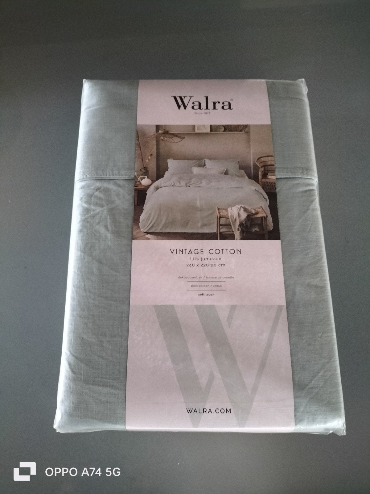 Nieuw Walra Lits-jumeaux Vintage Cotton Dekbedovertrek Groen, Ophalen of Verzenden
