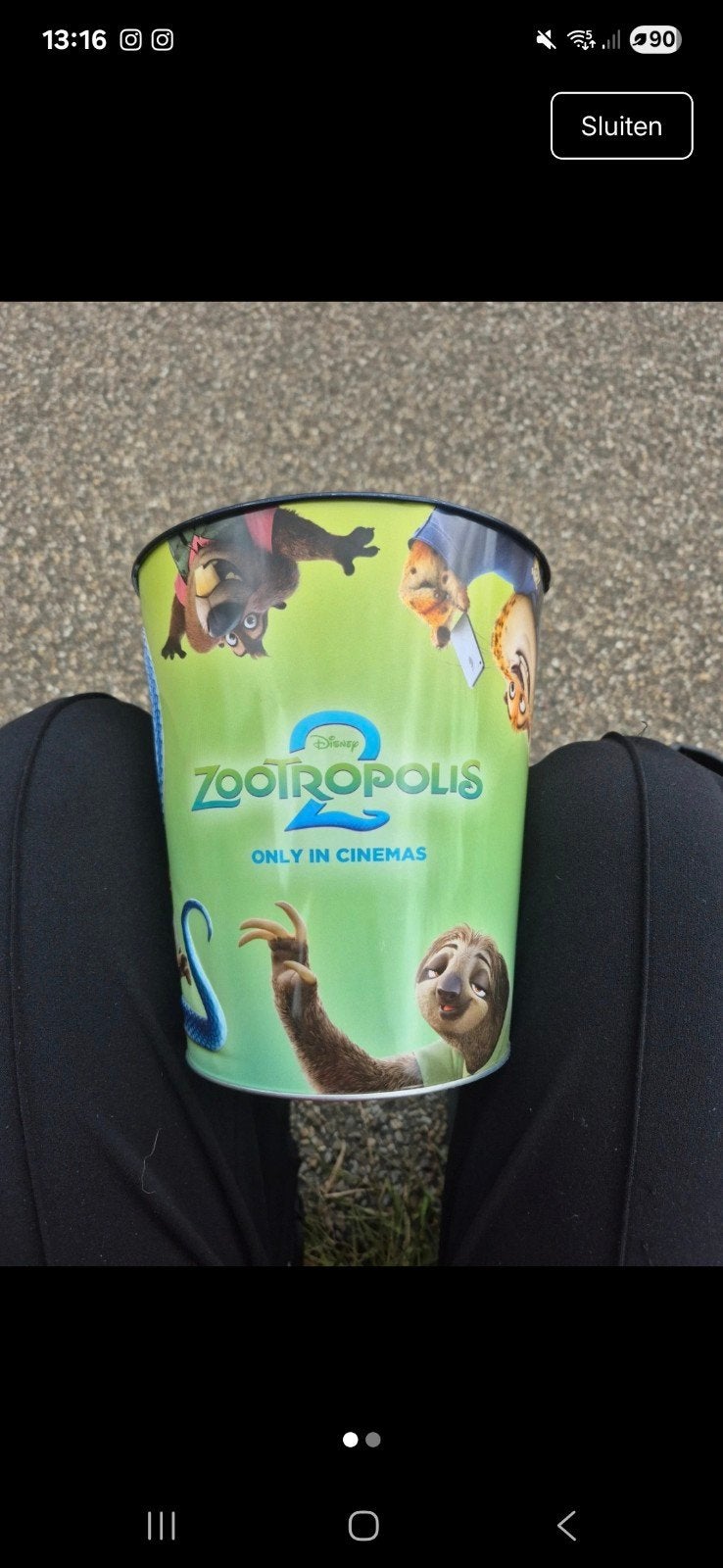 Zootropolis Popcorn Emmer - Disney Zootopia 2 Bioscoop, Verzamelen, Overige Verzamelen, Zo goed als nieuw, Ophalen of Verzenden