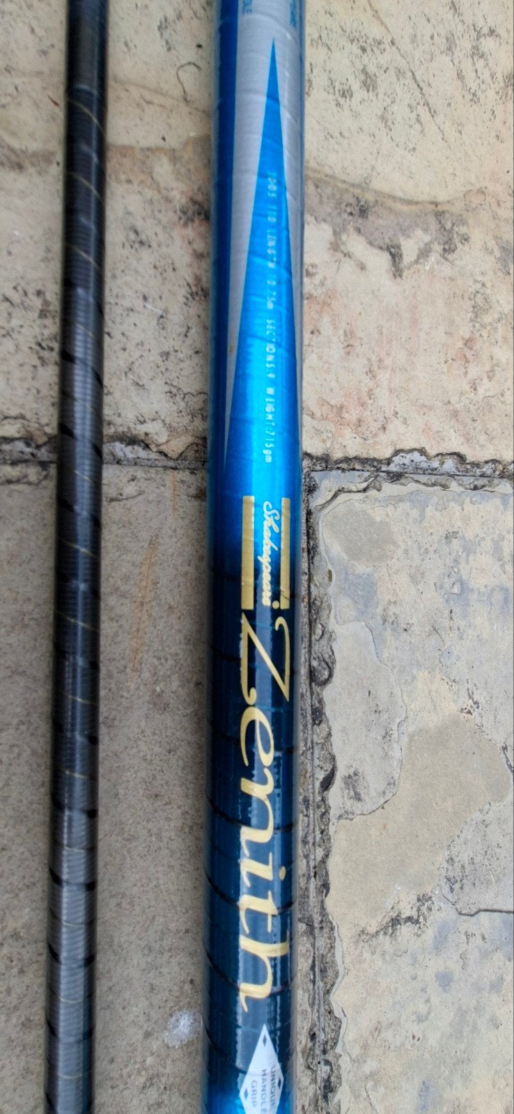 Shakespeare Zenith vaste hengel 10,75m- Blauw/Zwart, Watersport en Boten, Hengelsport | Witvissen, Ophalen, Vaste hengel