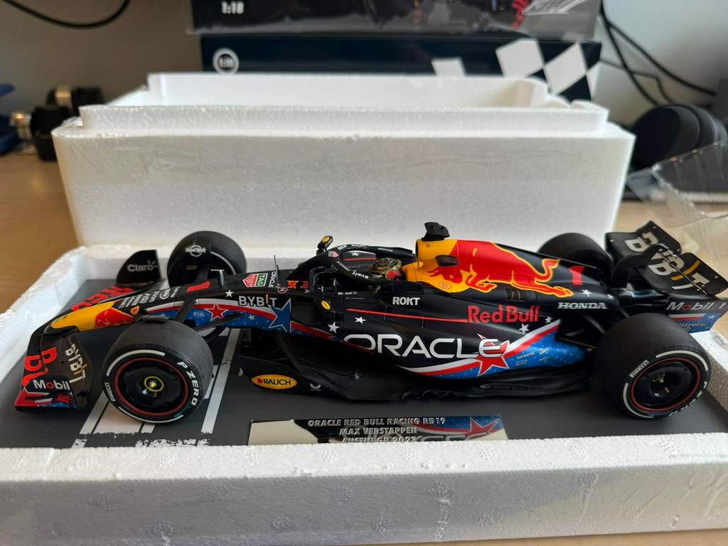 Max verstappen Minichamps 1:18, Ophalen of Verzenden, Zo goed als nieuw, Formule 1