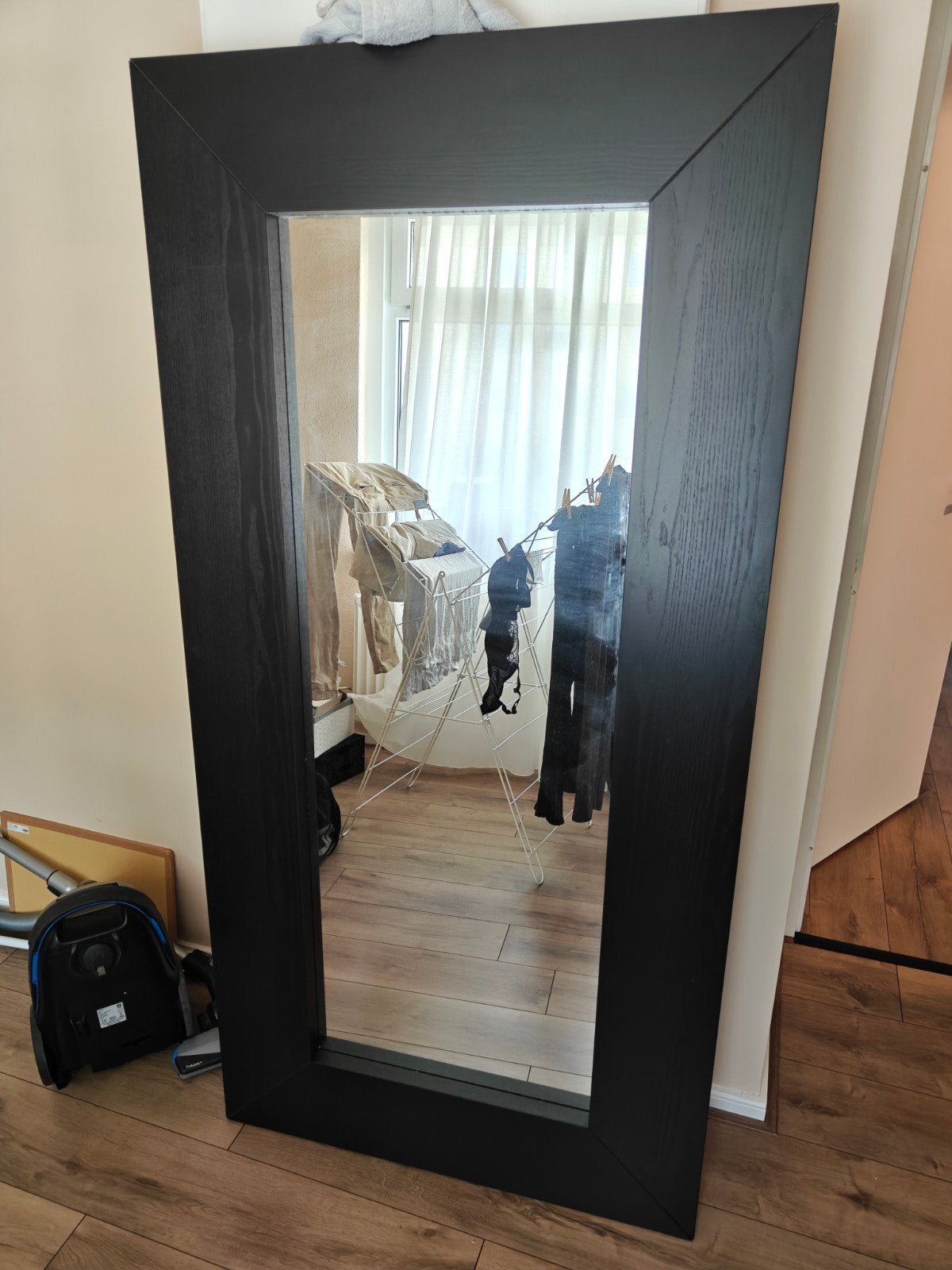 IKEA MONGSTAD spiegel zwart 94x190 cm, Ophalen, Gebruikt, 75 tot 100 cm, 150 tot 200 cm
