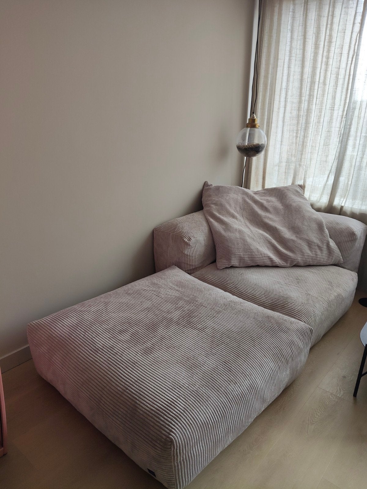 Vetsak cord velours platinum, Modern, Comfortabel, Gebruikt, Eenpersoons, 100 tot 125 cm