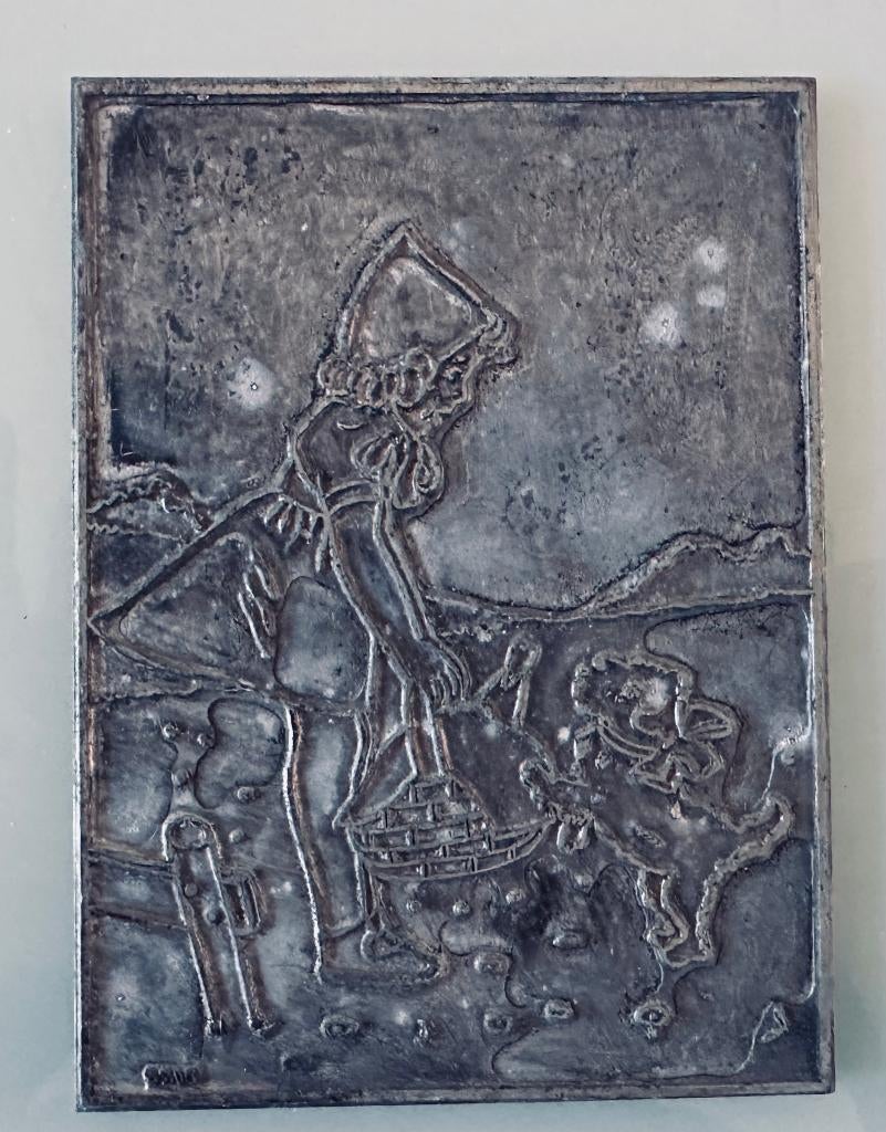 Vintage gietijzeren wandplaat, Antiek en Kunst, Ophalen of Verzenden