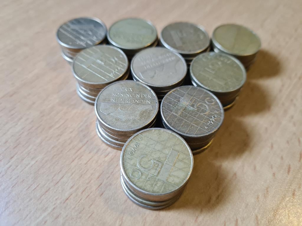 50x 5 Gulden voor Nederlandse Flipperkast & Fruitautomaat., Verzamelen, Automaten | Gokkasten en Fruitautomaten, Gulden, Ophalen of Verzenden