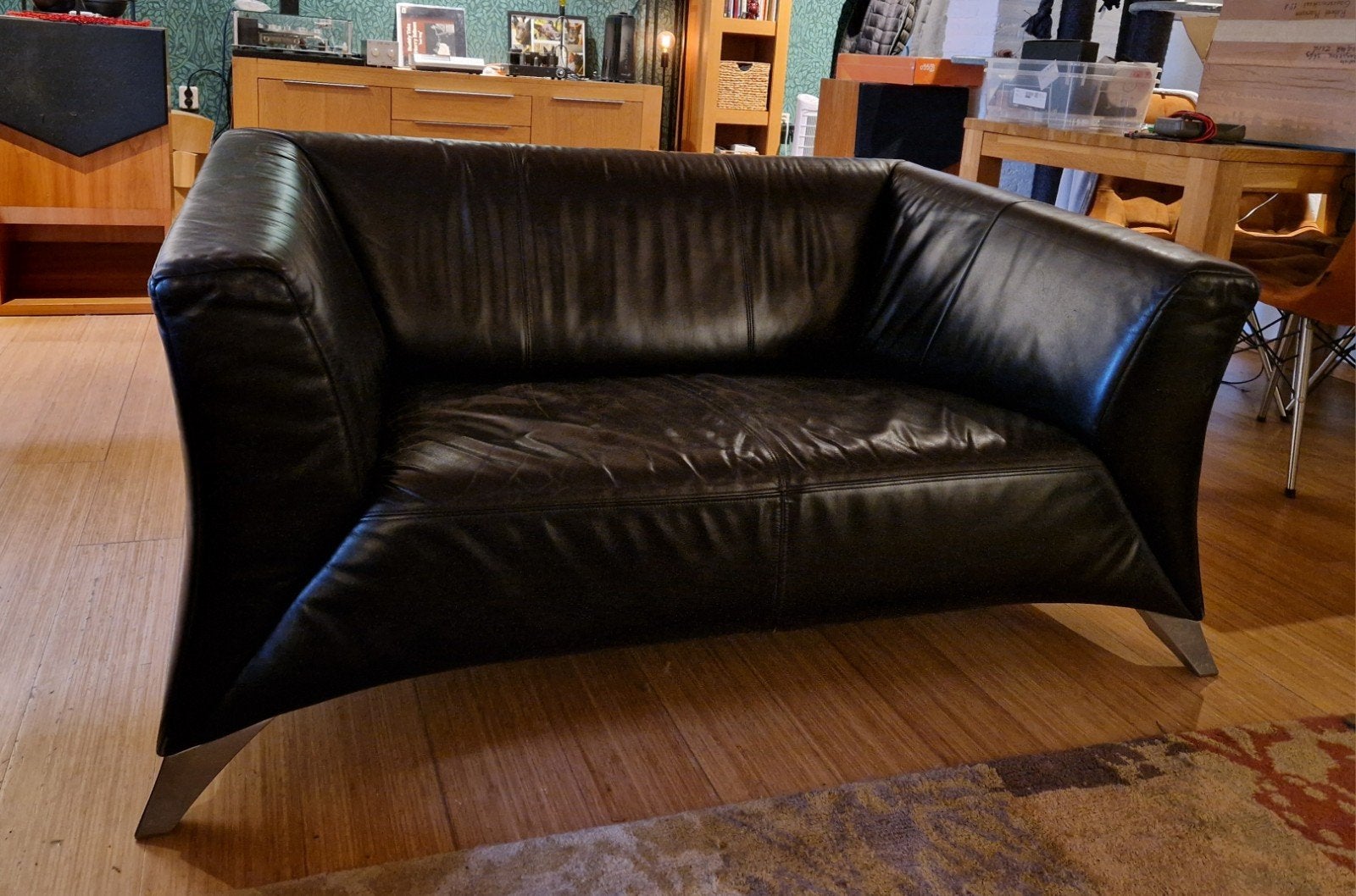 leren rolf benz bankje gratis, Ophalen, Gebruikt, 150 tot 200 cm, Tweepersoons
