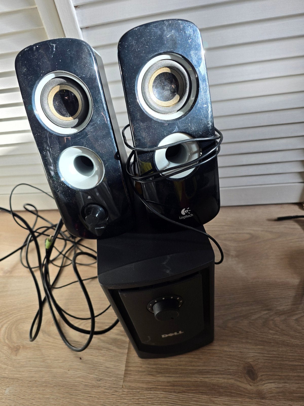 Logitech PC speakers met Dell subwoofer, Computers en Software, Ophalen of Verzenden, Gebruikt, Audiokanaal 2.1, Logitech, Dell