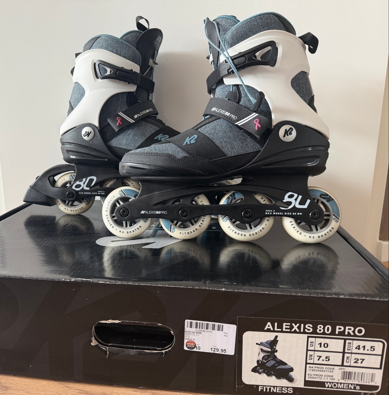 K2 Alexis 80 Pro Pink Ribbon Inlineskates - Maat 40, K2, Overige typen, Ophalen of Verzenden, Zo goed als nieuw